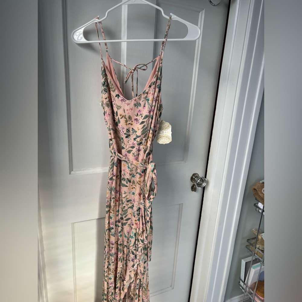 Altar’d State Pink Floral High-Low Midi Dress Size M NWT